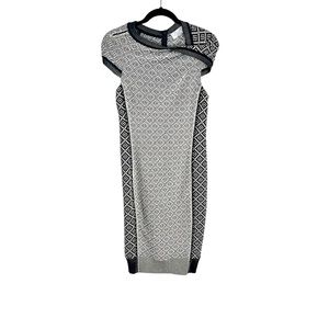 Byron Lars Beauty Mark twist neck cap sleeve size 4 stretch sheath midi dress